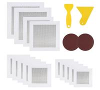 18Pcs Wall Repair Patch, Include 2/4/6/8 Inch Self Adhesive Plasterboard Repair Kit with 2 Sandpaper and 2 Putty Knife, Safe Mend Plaster, Aluminum Mesh Patches for Quick Fix Broken Walls and Ceilings