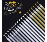 18Pcs White Gel Pen, White Gold Silver Gel Pen Set 0.5mm Fine Gold Pen for Art Highlighter Fineliner Pen Gelly Roll Pens for Drawing Taking Note