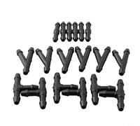 18PCS Windshield Washer Hose Connector Splitter Set Fluid Tube Fittings Includes 6 Y 6 T 6 I Type Leakproof Black Plastic Car Washer Compatible with Most Vehicles
