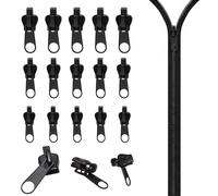 18Pcs Zipper Repair Kit,Instant Rescue Fix Zippers Compatible with #3#5#8 Sizes Reusable Universal Slider Puller Replacement,Jackets Zippers,Removable Zip Sliders for Jackets Luggage Backpacks Jeans