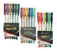 18pk Gel Pens Set | 6pk Neon | 6pk Glitter | 6pk Metallic Ink