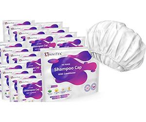 18pk - Omnitex Premium Rinse Free Shampoo Cap - Microwaveable | with Conditioner & Vitamins | Nourish & Protect with Herbal Extracts & Barrier Cream | No Water, No Parabens, Latex Free, Alcohol Free