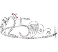 18th/20th/25th/30th/40th/50th/60th Birthday Happy Birthday Crystal Rhinestone Crown Embellishments Wedding Hair Headband Comb Headband for Women, 1 Stück (1er Pack), Rhinestone, Rhinestone