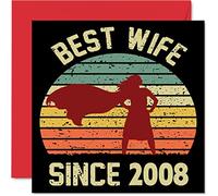 17th Anniversary Card for Wife from Husband - Best Wife Since 2008 - I Love You Gifts, Happy 17th Wedding Anniversary Cards for Partner, 145mm Greeting Cards Anniversaries