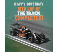 18th Birthday, 18th Lap Of The Track Completed! Funny F1 Card