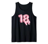 18th Birthday Balloon Coquette Preppy Pink Bow Ribbon Tank Top