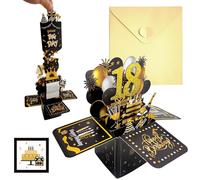 18th Birthday Card, 18th Birthday 3D Pop-Up Greeting Card with Note and Envelope 18th Birthday Gifts for Nephew, Granddaughter, Grandson, Daughter, Sister, Women, Men