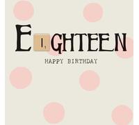 18th Birthday Card - Eighteen Milestone Birthday Card with Envelope