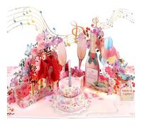 18th Birthday Card for Girl, Birthday Card 18 Year Old with Music & Light, 3D Champagne Pop Up Singing Card for 18 Year Old Girls, Women, Girlfriend, Ladies