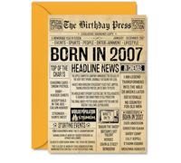 18th Birthday Card for Women Men - Aged Newspapers - Happy 18 Birthday Cards for Daughter Son Sister Grandson Brother Friend, A5 Bday Greeting Cards