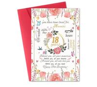 18th Birthday Card Girl With Envelope, Greeting Cards Gifts for Daughter Niece Granddaughter, Happy 18th Birthday Decorations for Girls, Best Gifts for 18 Year Old Sister