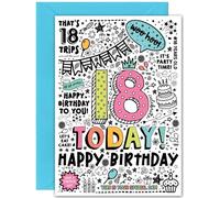 18th Birthday Card - Large A5 Size - Grandson Daughter Fun eighteenth b'day card