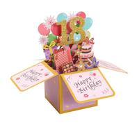 18th Birthday Cards - Birthday Card, 3D Pop up Card, Stylish Design with Envelope Note, Unique 18th Cards for Boys, Popup Gifts for Women, Gift for Boy Teen Milestone Celebration
