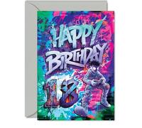 18th Birthday Cards for Men Women - Epic Gamer - Happy Birthday Card for 18 Year Old Man Woman Daughter Uncle Niece Son, 5x7 Inch Bday Greeting Cards