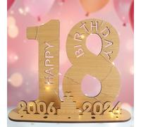18th Birthday Decorations - 18th Birthday Decorations for Girls Boys - 2024 18th Birthday Wooden Sign Guest Book, Personalised Gifts for Women Men