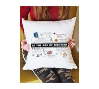18th Birthday Fun Facts Cushion Gift Afewhometruths Off White 40cm x 40cm