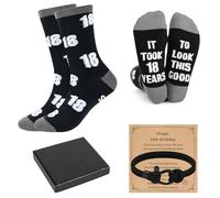 18th Birthday Gift for Boys Cotton Calf Socks Unusual Novelty Socks Unique Funny Gift Set for 18th Boys Son Boyfriend Friend Brother Grandson Nephew