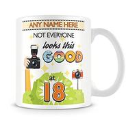 18th Birthday Gift - Personalised Mug/Cup - Add Name - Not Everyone Looks This Good Design - Yellow