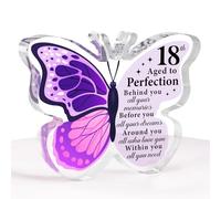 18th Birthday Gifts, 2007 18th Birthday Gifts for Her-Acrylic Butterfly Plaque Happy Birthday Gifts, Wonderful 18th Birthday Present for Daughter Son Sister Brother Best Friend