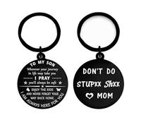 18th Birthday Gifts for Boys Keepsake,Stainless Steel 18th Birthday Keyring Decorations for Boys,Adult Ideas Positive meaning Gift Keychain for Son From Mom Heavy Love,Lightweight Easy Carry Black