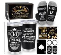 18th Birthday Gifts for Boys, Unique Funny Gift Baskets Set, 7 Pack