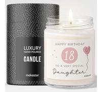 18th Birthday Gifts for Daughter - Luxury Soy Wax Candle - Vanilla, Jasmine, Sugared Almond - Makester