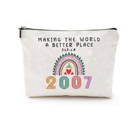 18th Birthday Gifts for Girls,18 Year Old Girl Gift Eighteen Personalised Make Up Bag Inspirational Makeup Toiletry Cosmetic Bags Funny Fabulous Ideas Keepsake,for Daughter Sister Bestfriend(2007)