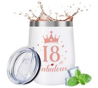 18th Birthday Gifts for Girls - 18th Birthday Gifts 12 oz Stainless Steel Flasks for Hot and Cold Drinks, Personalised 18 Year Old Girl Presents Wine Tumbler for Best Friend Sister Daughter