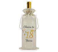 18th Birthday Gifts for Girls Boys Drawstring Wine Bag 18 Year Old Birthday Keepsake Gifts for Daughter Son Sister Brother Granddaughter Grandson Friends 18th Birthdays Party Decorations Wine Gift Bag
