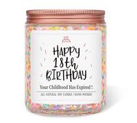 18th Birthday Gifts for Girls Boys, Handmade 18th Birthday Candles, Lavender Soy Candle, Unique 18th Birthday Scented Candle for Best Friends, Sister, Daughter, Son (100g)