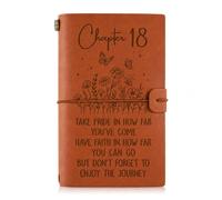 18th Birthday Gifts for Girls, Chapter 18 Milestone Leather Journal Notebook, Elegant Turning 18 Birthday Gift for Girls Boys Sister Brother Daughter Son Granddaughter Him Her Niece, A6 with 140 Page