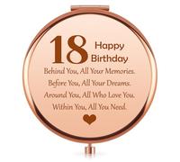 18th Birthday Gifts for Girls Compact Mirror 18 Year Old Birthday Travel Makeup Mirrors 18th Birthdays Decorations Gift for Daughter Friend Sister Birthdays Hampers Gift for Best Friends Bestie
