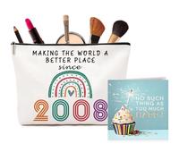 18th Birthday Gifts for Girls, Exquisite Makeup Bag & Blessing Card - Idea 18th Birthday Gifts Set for Her, Daughter, Best Friend or Sister