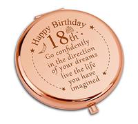18th Birthday Gifts for Girls Folding Makeup Mirror for Her Inspirational 18th Birthday Gift for Sister Niece Cousin Turning 18 Birthday Gifts Compact Makeup Mirror Encouragement Happy Birthday Gifts