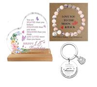 18th Birthday Gifts for Girls - Heart Keepsake with Inspirational Quote - Unique and Sentimental 18th Birthday Presents for Her, Daughter, Niece,Grandaughter - Floral Decor Gift Idea