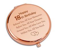 18th Birthday Gifts for Girls Sweet 18th Travel Compact Pocket Makeup Mirror for Daughter Cousin Niece Turning 18 Birthday Gifts Encouragement Happy Birthday Gifts Sister Goddaughter Birthday Gifts