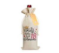 18th Birthday Gifts for Mens, Drawstring Wine Gift Bag with Label and Rope, Funny 18th Birthday Wine Bag Gifts for Party Decorative, Best Friend, Fathers, Brotherly, Men Personalised Birthdays Gift