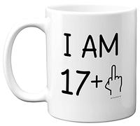 18th Birthday Gifts for Women Men, Rude Novelty Mug Middle Finger, Gag Joke Gifts, Perfect Funny Mugs for Birthday Present, 11oz Premium Ceramic Coffee Mug