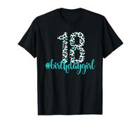 18th Birthday Girl Outfit Teal Leopard Animal Print T-Shirt