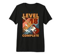 18th Birthday Level 18 Complete Complete E-Guitar Music Premium T-Shirt
