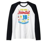 18th Birthday Mad Scientist 18 Year Old Students Science Raglan Baseball Tee