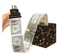 18th Birthday Money Box for Cash Gift HSYWSH-Happy Birthday Surprise Money Box Cash Gifts pull Money Cake Creative Ways to GiftMoney Presentation BoxCash Gifts Birthdayfor Boys Girls (Black gold)
