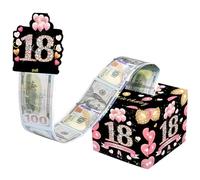 18th Birthday Money Box - Pink Surprise Cash Gift Box for Girls