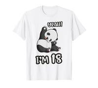 18th Birthday Panda T-Shirt yeah im 18 Years old girl Gift T-Shirt
