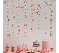 18th Birthday Party Decorations, Rose Gold 18th Birthday Garlands Decorations 18th Birthday Party Hanging Swirls Decorations for Girl Women Adult 18 Years Old Birthday Anniversary Party Decor Supplies