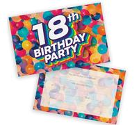 18th Birthday Party Invitations Men Women - Rainbow Balloons 20 Pack - Adults Birthday Invitations for Friends Family A6 Bday Party Invites Invitation Cards with Folding Envelopes