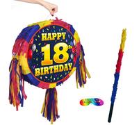 18th birthday pinata with stick - Eighteen party game - Big 18 inch