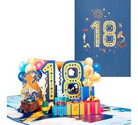18th Birthday Pop Up Card, 3D Greeting Card for 18th Anniversary, Greeting Card for Birthdays, Marriages, Friendships, Workplace