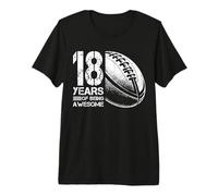18th Birthday Retro Rugby Player 18 Years Old Boy Girl Premium T-Shirt