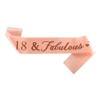 18th Birthday Sash 18th Birthday Decorations,Rose Gold 18 and Fabulous Birthday Satin Sash,Fabulous Satin Sash for Women Happy 60th Birthday Gift Party Decorations Supplies Accessories (18&fabulous)